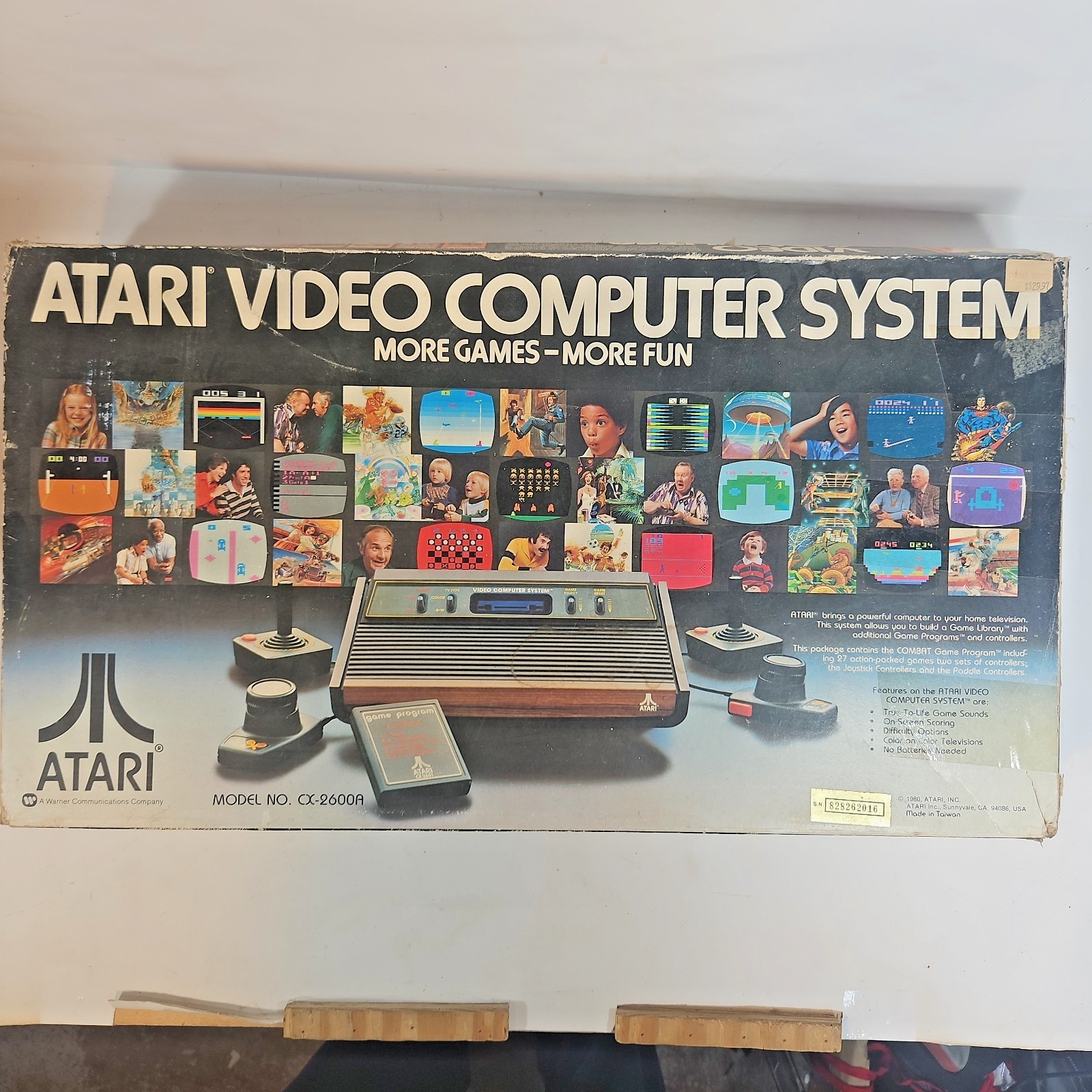 Atari 2600 Console, two sticks, two paddles. With Box. UNTESTED. Model CX-2600A