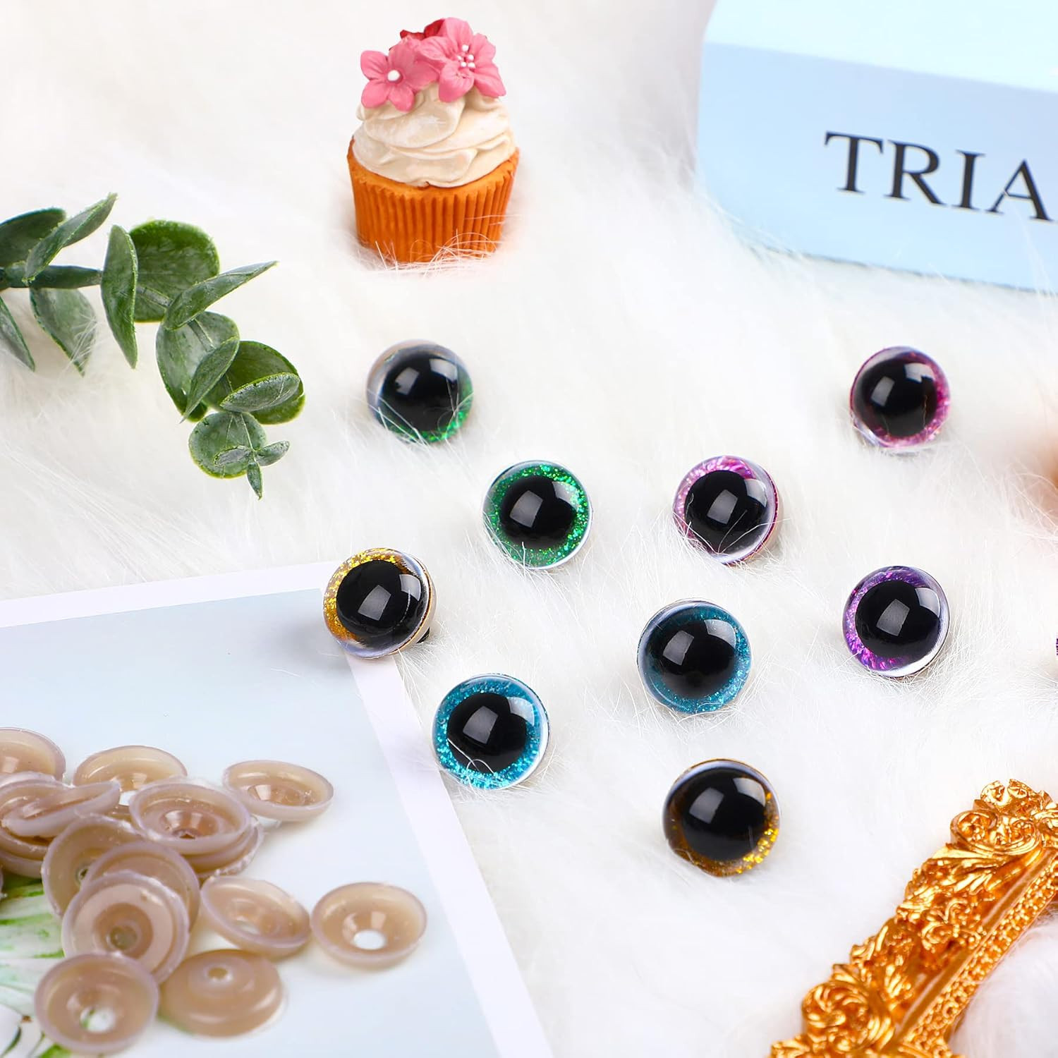 180Pcs Safety Eyes and Noses for Amigurumi Large Plastic Craft Crochet Eyes for