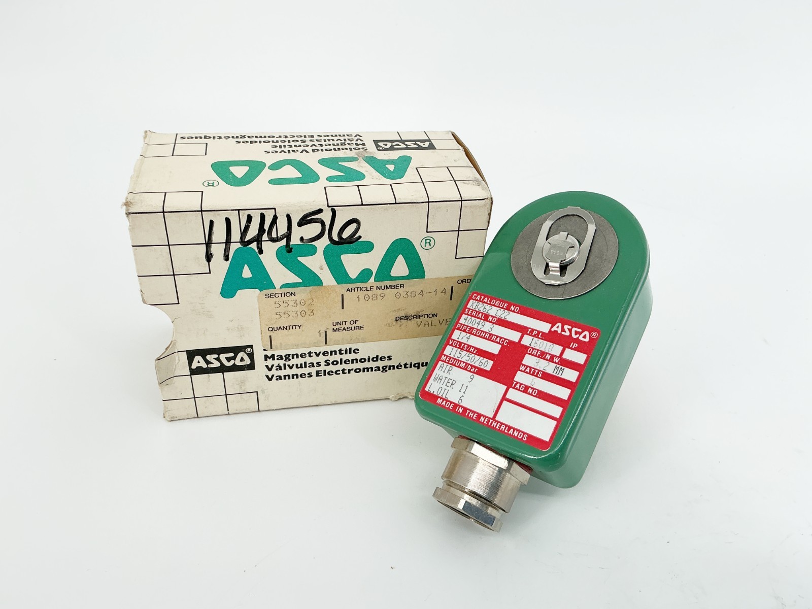 New Asco XB262 C22 Solenoid Valve 115V 50/60Hz 6W 1/4"