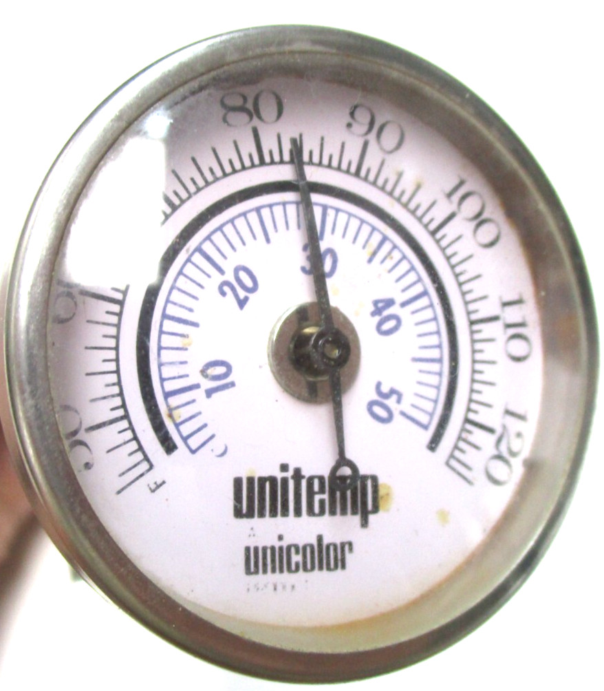 Unicolor professional dial thermometer in F/C with 6" stem. Tested.