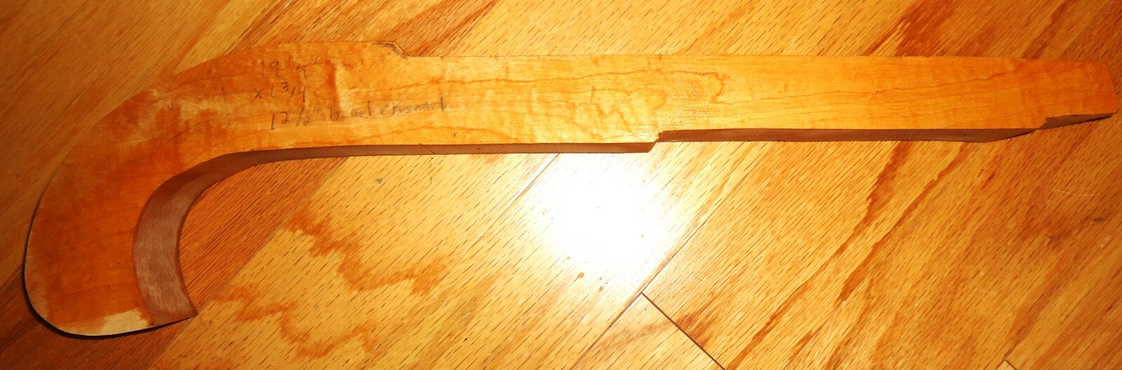 Pistol Stock Blank, Muzzleloader,  Maple,  19 1/4" x 1 3/4", 12 1/2" Barrel Lgth