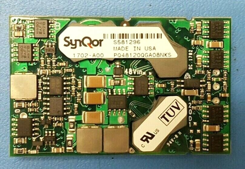 SYNQOR DC-DC CONVERTER, PQ48120QGA08NKS, SynQor 48V in, 12V out, 8.3A,100W (ONE)