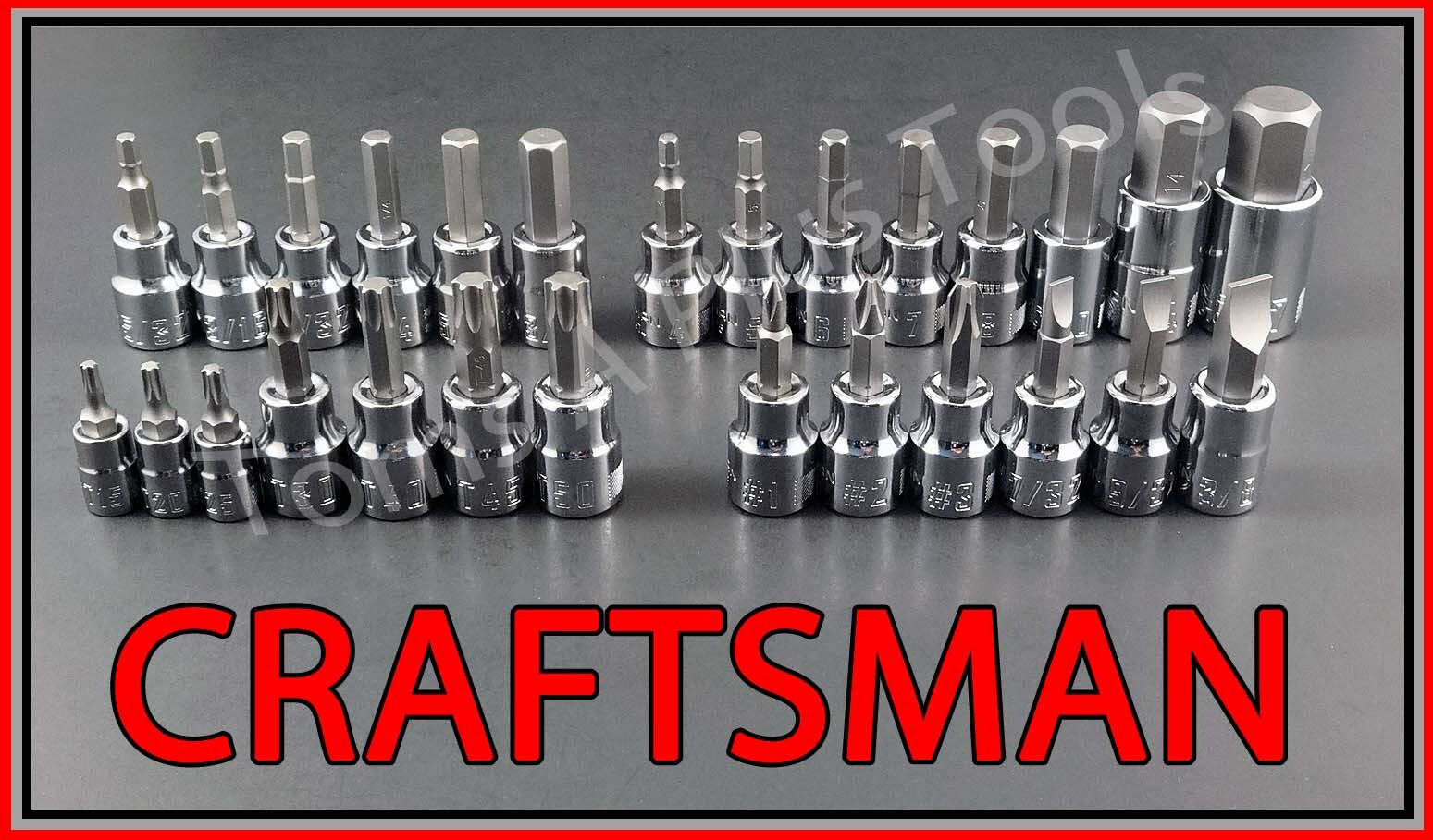 CRAFTSMAN TOOL 27pc SAE METRIC MM Hex Allen Torx key ratchet wrench socket set