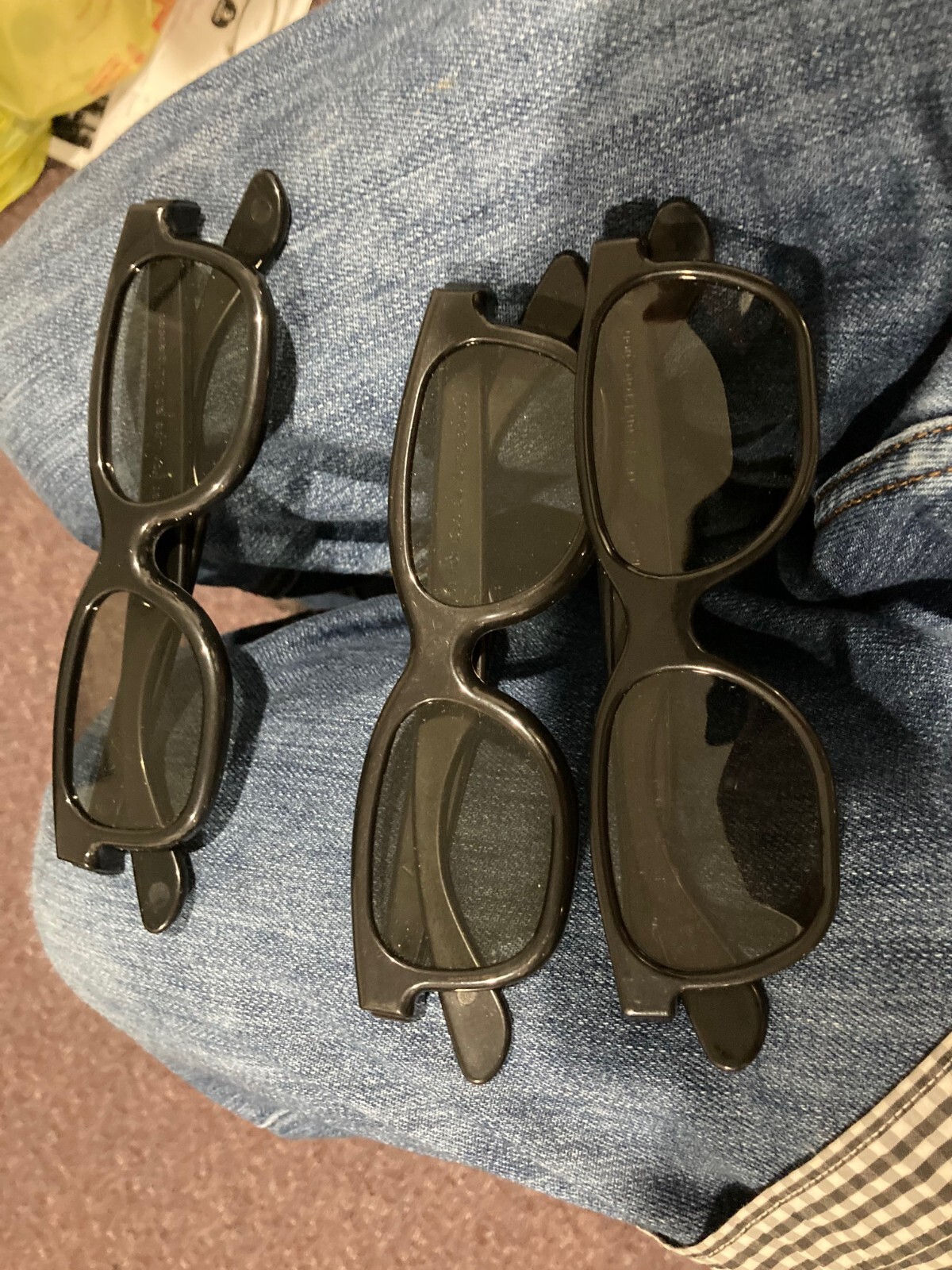 REAL D 3D Polarized Passive Adult-Size Movie Theatre Glasses, Black  Lot Of 3