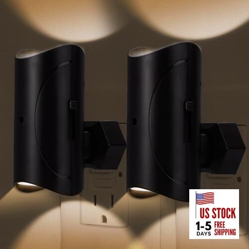 2 Pack Night Lights Plug into Wall, Modern LED Night Light Plug in, Warm white