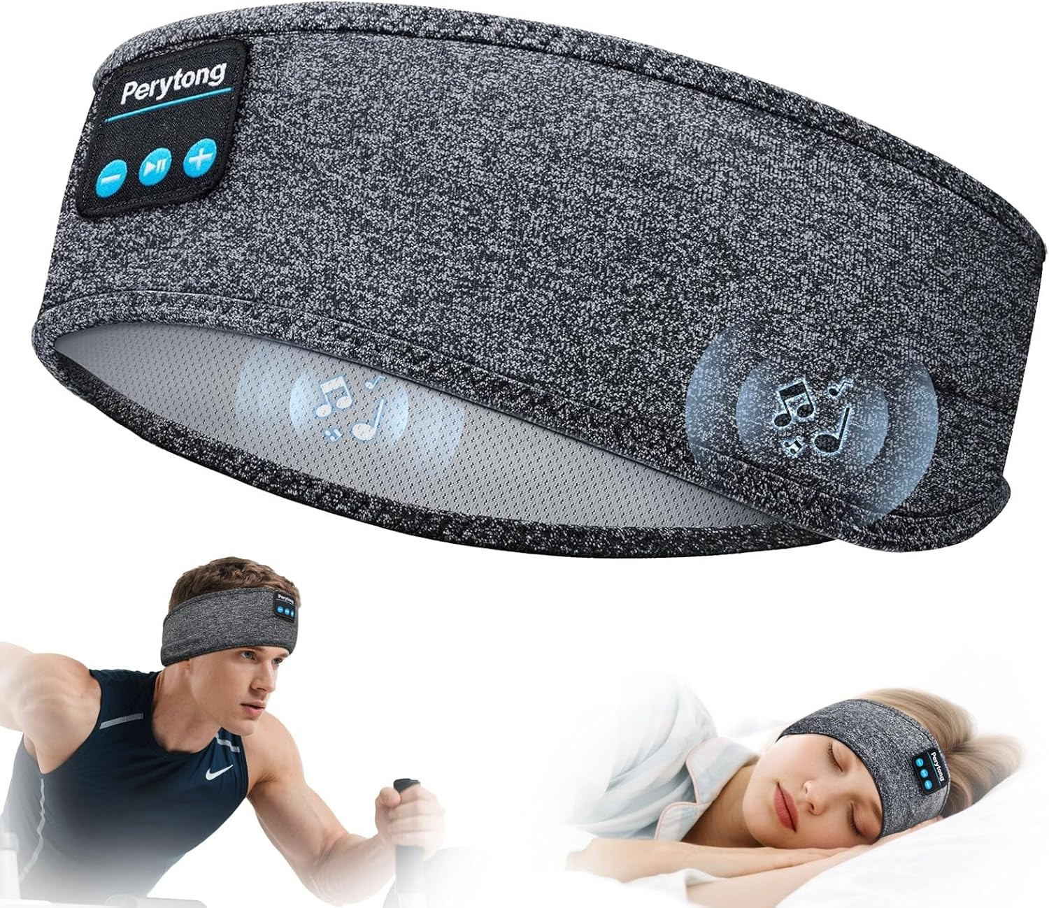 Sleep Headphones Wireless, Bluetooth Sports Headband Headphones with Ultra-Thin