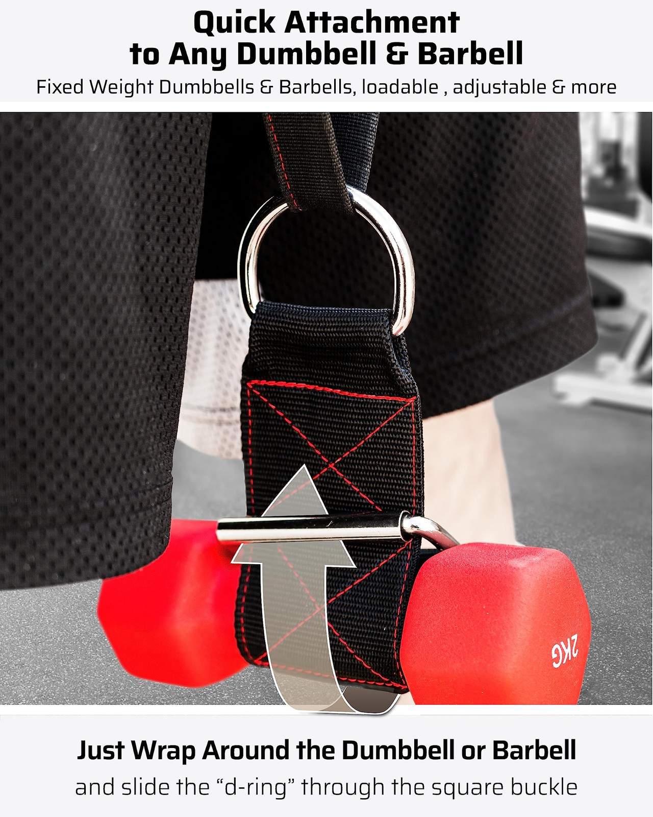 Dumbbell & Barbell Loading Straps | Attachment Straps for Dips, Pullups, Squa...
