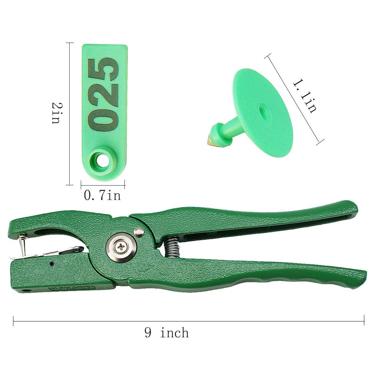 Livestock Animal Ear Tagging Pliers 50*18mm, Tags With Plier(green,m)