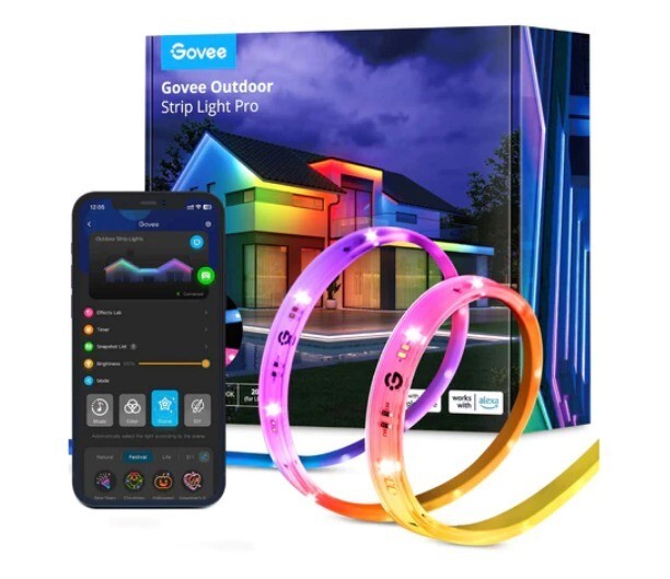 Govee Outdoor Strip Lights Pro 32.8ft RGBIC IP65 works w/ Alexa - NEW