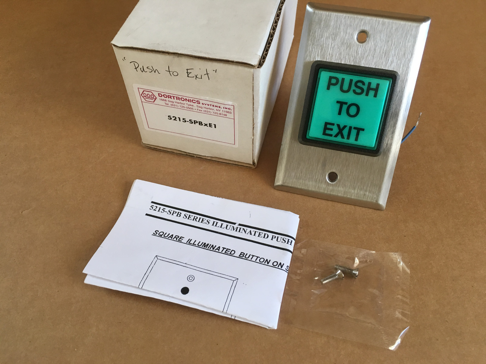 DORTRONICS 5215-SPBxE1 PUSH TO EXIT PLATE SINGLE GANG SWITCH