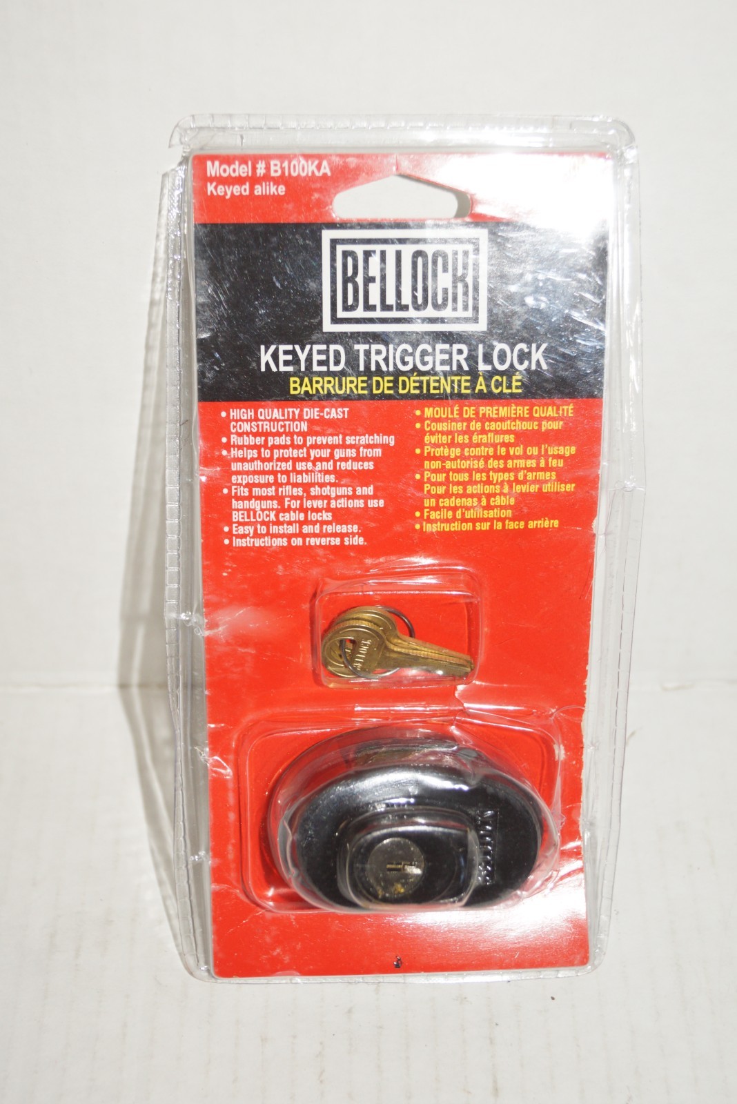 BELLOCK KEYED TRIGGER LOCK MODEL B100KA.  FREE SHIPPING