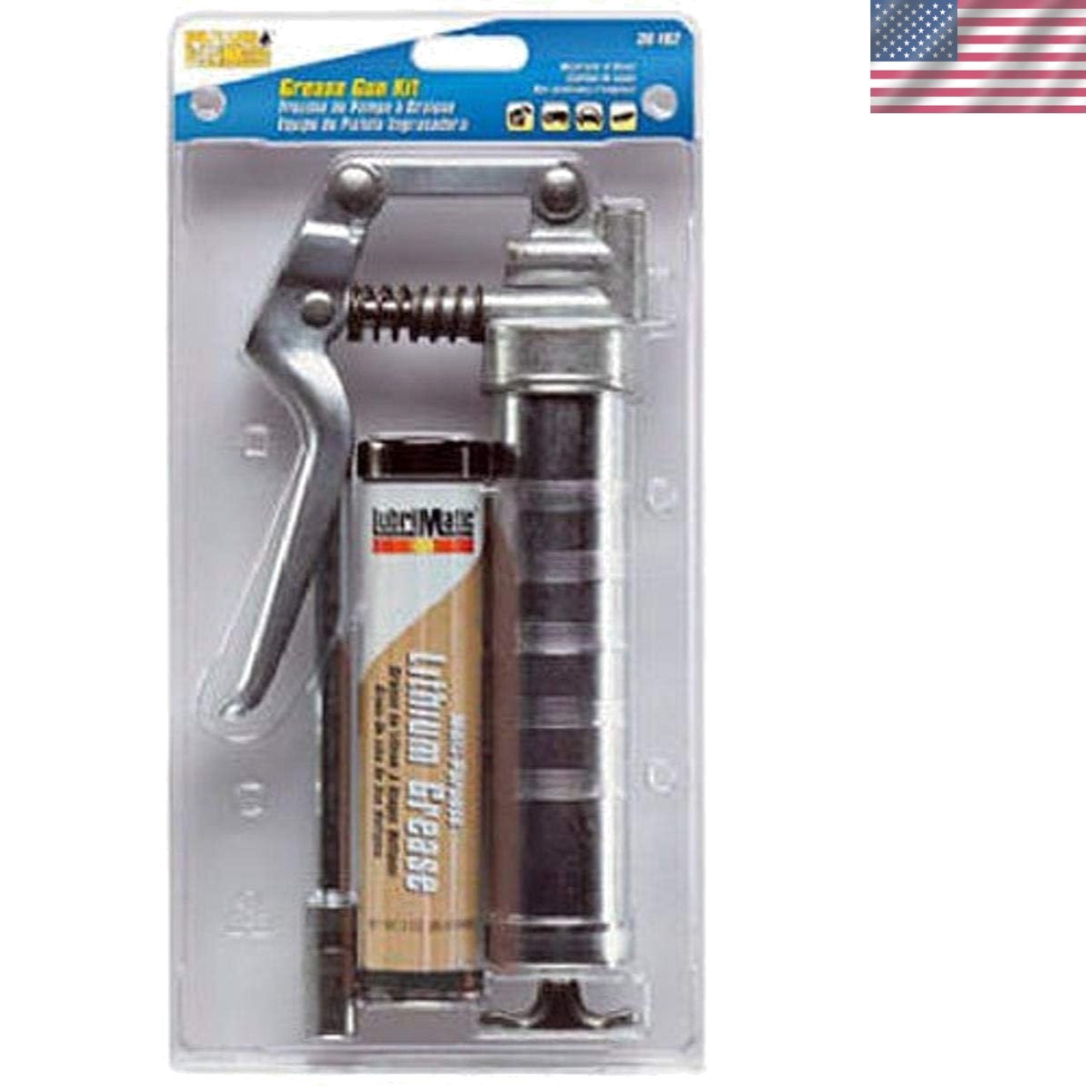Compact Mini Grease Gun Kit + Multi-Purpose Lithium Grease - 3 oz Performance