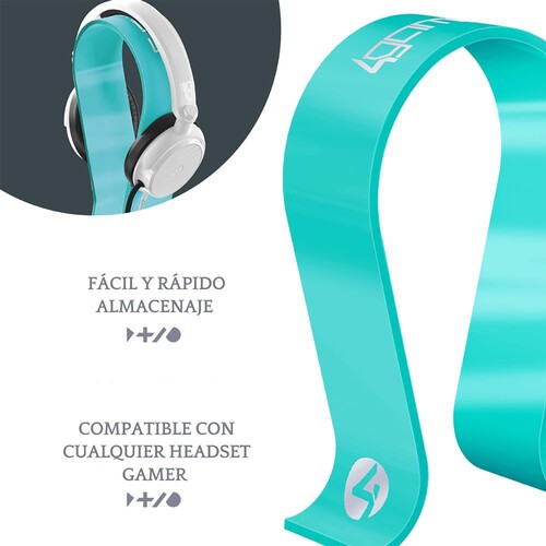PC Accessory: 4Gamers Panther Headset Stand - Aqua: Compatible with PC, PS5, Xbo