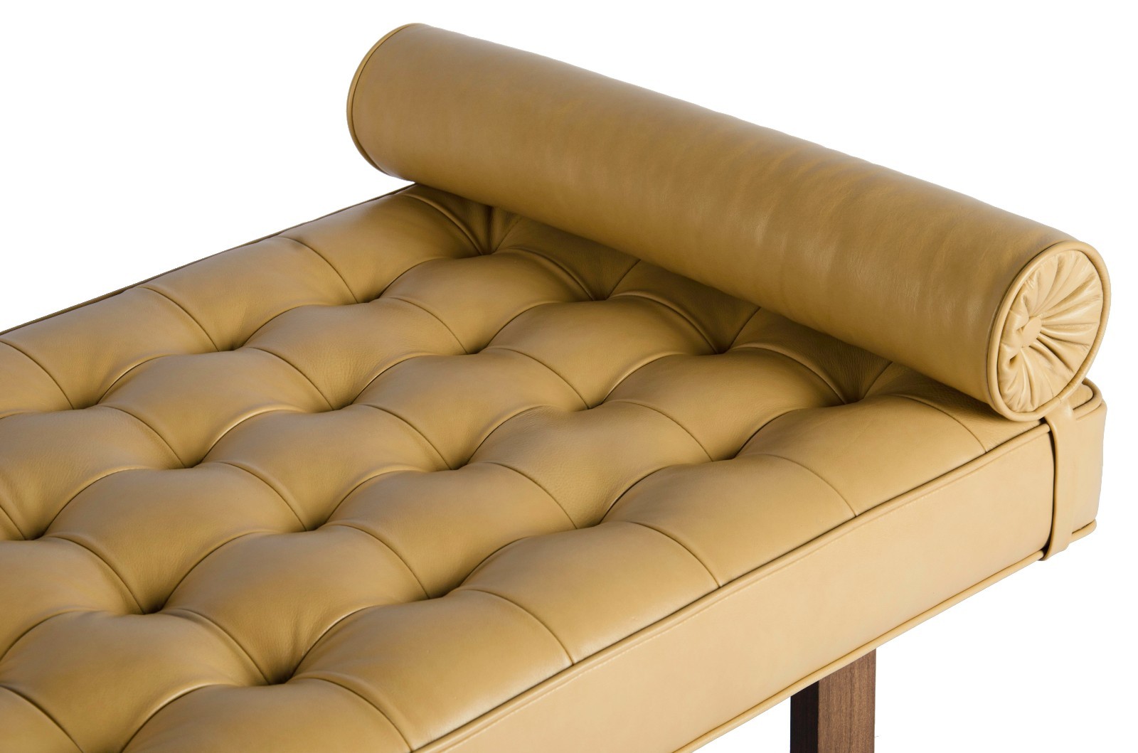 Retro - Modern Tufted Genuine Leather Daybed, Bench, Lounge Chaise