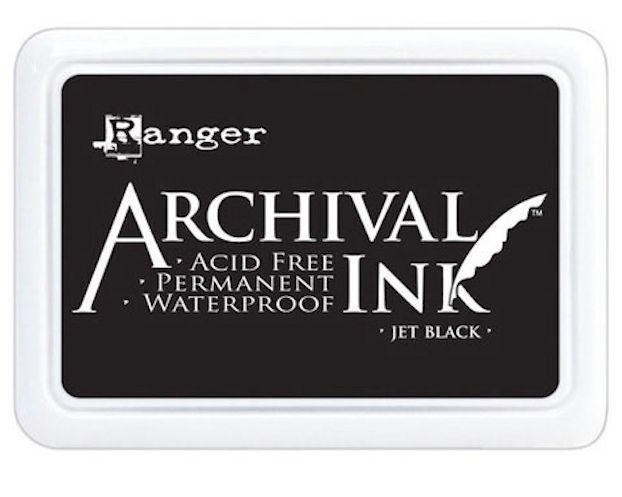 Ranger Archival Ink JET BLACK Permanent Ink Stamp Pad #3 JUMBO Size