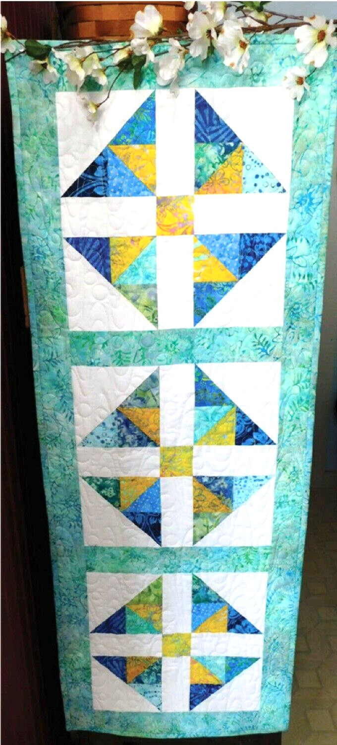 Blue Skies & Sunshine Runner Pattern Project Sheet Cut Loose Press Quilt Pattern