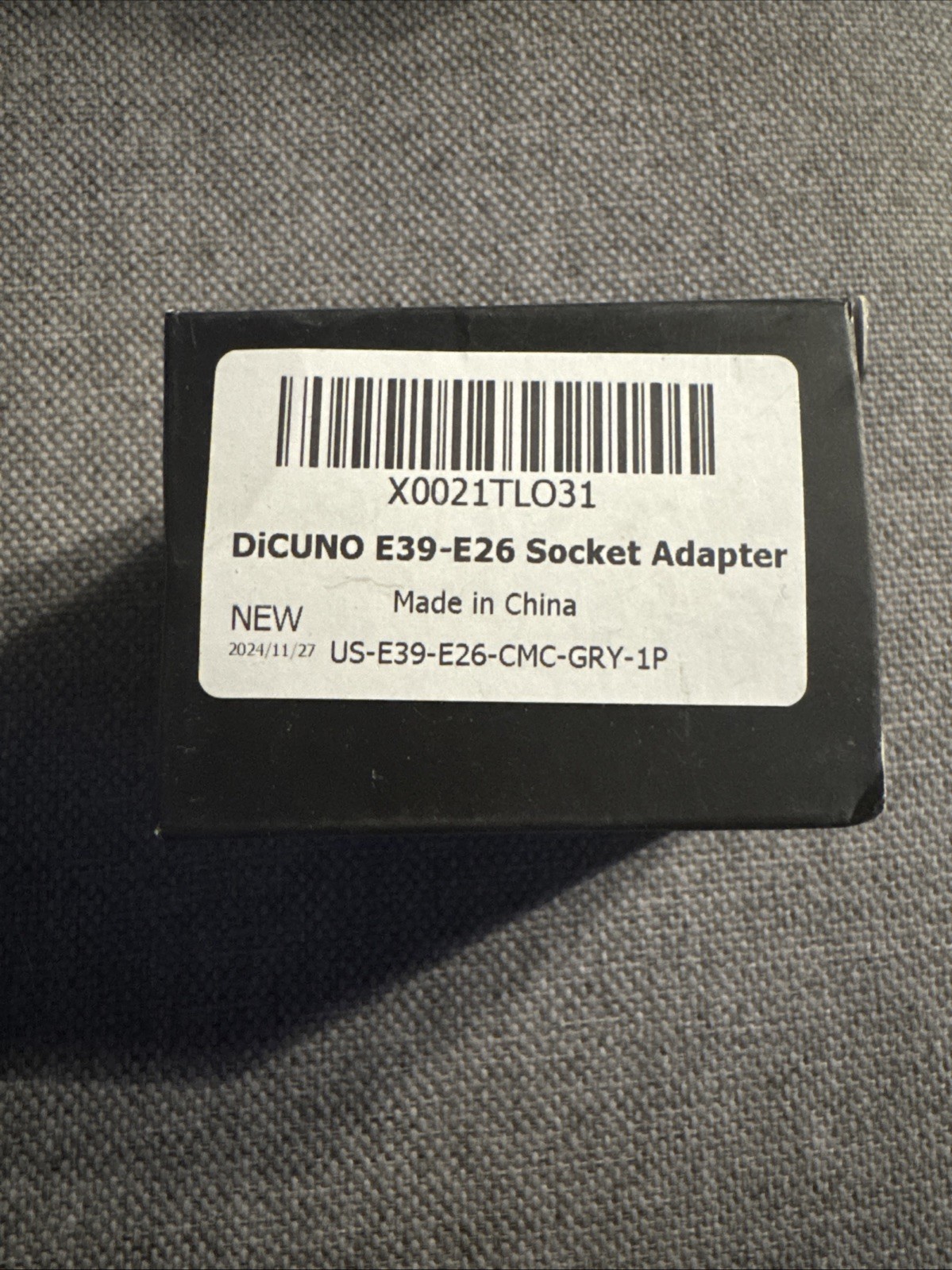 DiCuno E39-E26 Socket Adapter US-E39-E26-CMC-GRY-1P *NEW IN BOX*