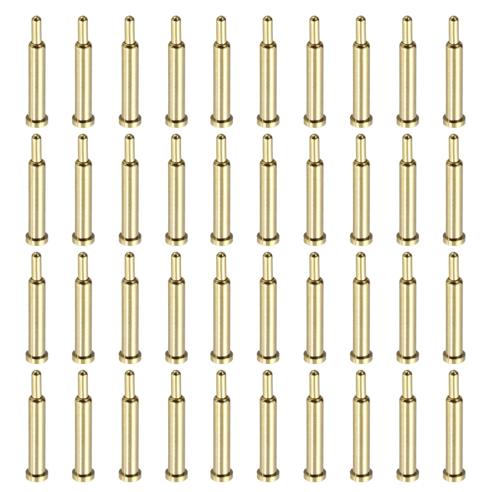 40 PCS 10.5mm Gold Plated Spring Loaded PogoPins Copper Header Thimble Test