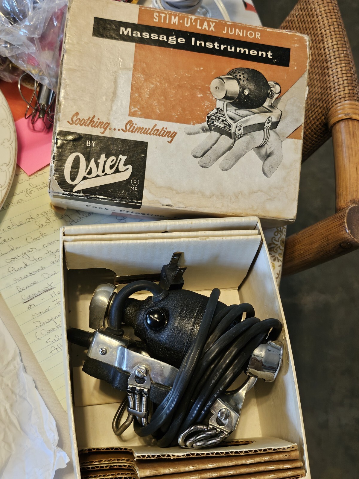 Vintage OSTER STIM-U-LAX Junior Electric Massager Instrument Model M-4 Tested