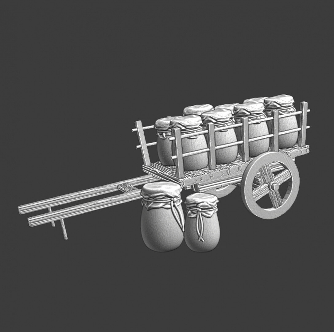 Northern Crusades Miniatures Medieval Supply Wagon 28mm 32mm 35mm 40mm 54mm 3D
