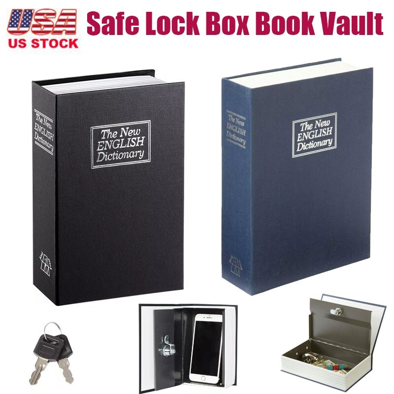 Diversion Book Safe with Combination Lock Secret Hidden Metal Lock Box Money Box