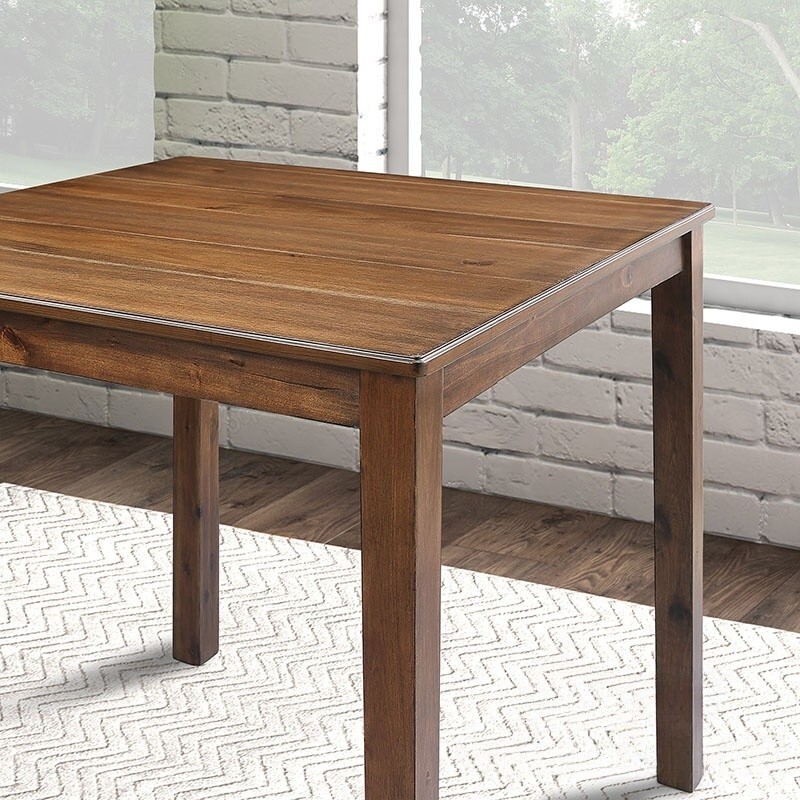 Solid Wood Traditional Dining Table Set of 5 Walnut Finish 1 Table and 4 Chairs