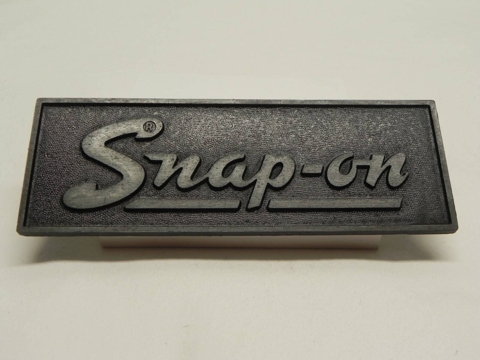 Vintage Snap-On Tool Box Metal Plate Emblem Logo Badge 2 Stud 2 Fasteners