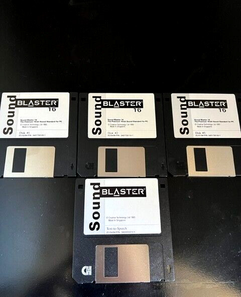 Vintage Sound Blaster 3.5” Floppy Software Disk. 3 Disc Installation Application
