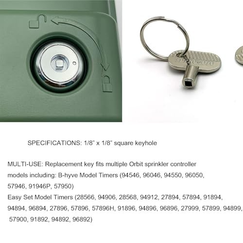 Sprinkler Controller Door Key Sprinkler Timer Lock Key for Orbit and Hydro-Rain,