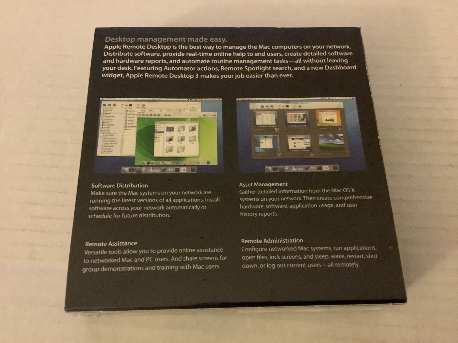 New Sealed Apple Remote Desktop 3 Unlimited Managed Systems Software