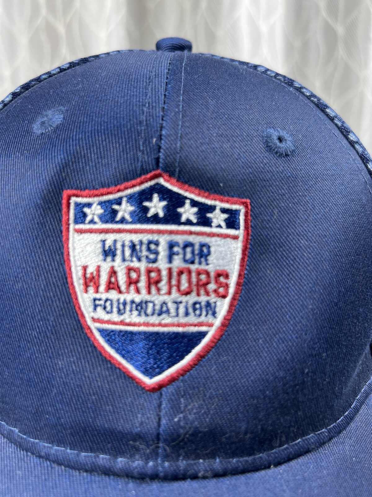 Win for Warriors Foundation Hat/Cap Navy Blue Embroidered Shield Logo RWB AdjEUC