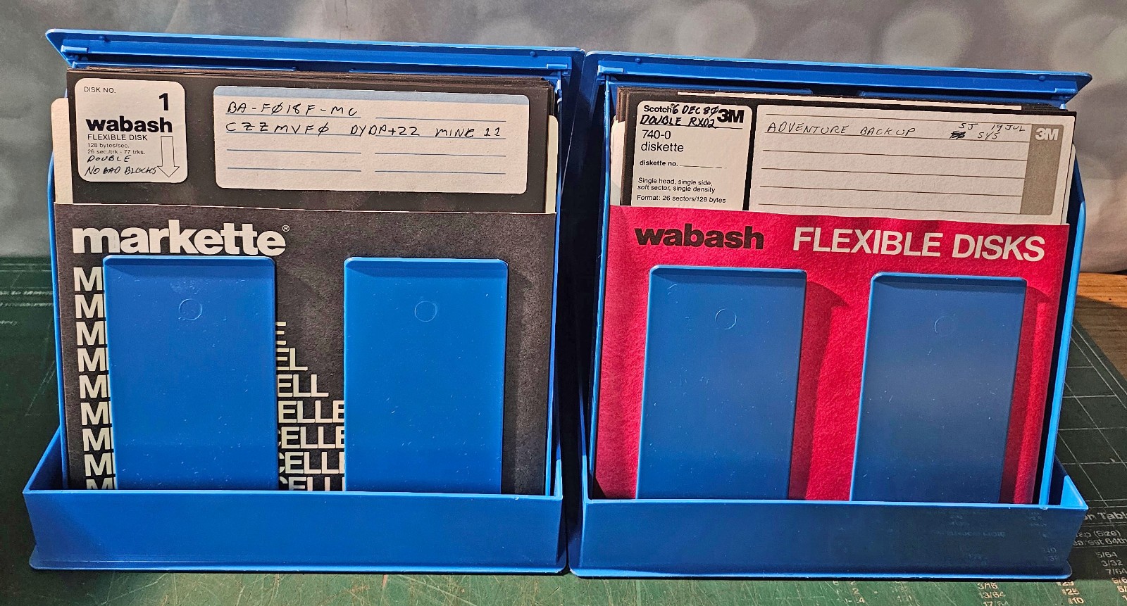 (2) Kas-Ette/10 Library Cases + (25) Used 8" Floppy Disks