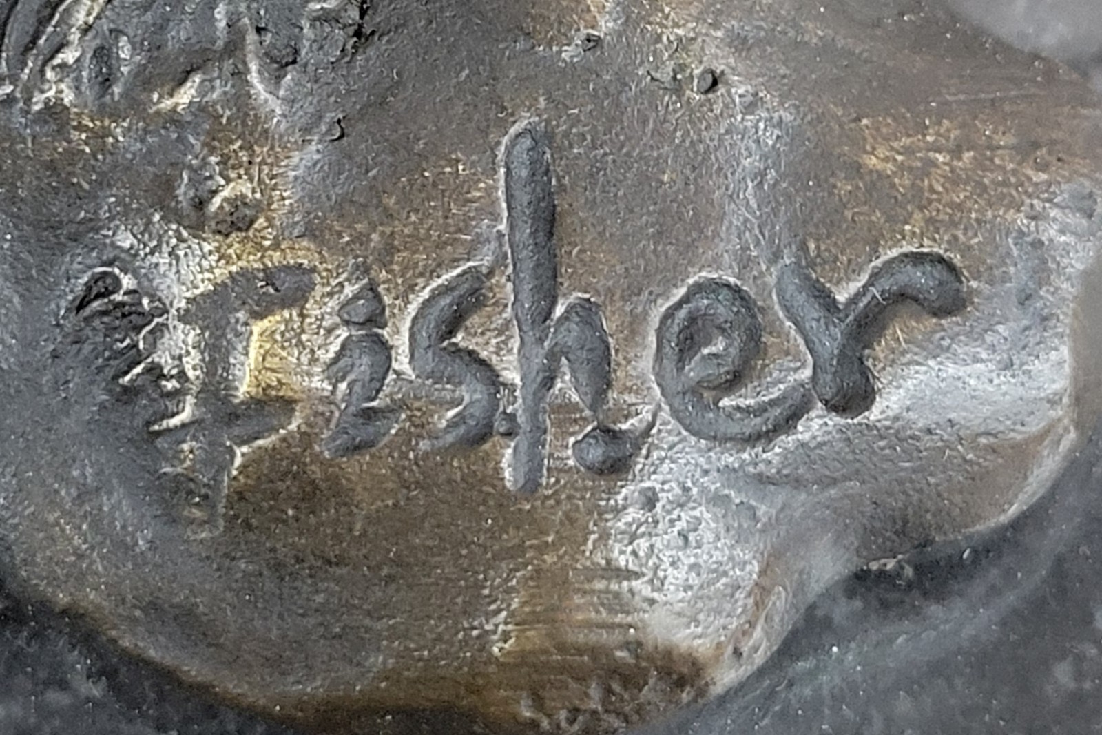 Intricate Detailing: Fisher`s Signed Original Bronze Horse Sculpture Figure