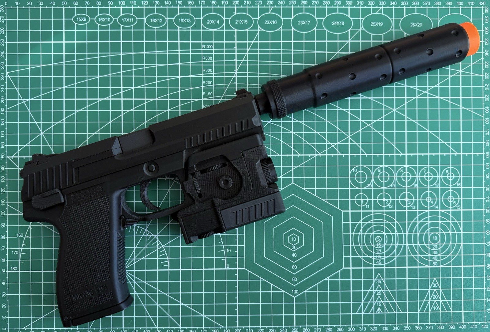 Metal Gear Solid Inspired SOCOM MK23 Snake Pistol 3D Printed Prop