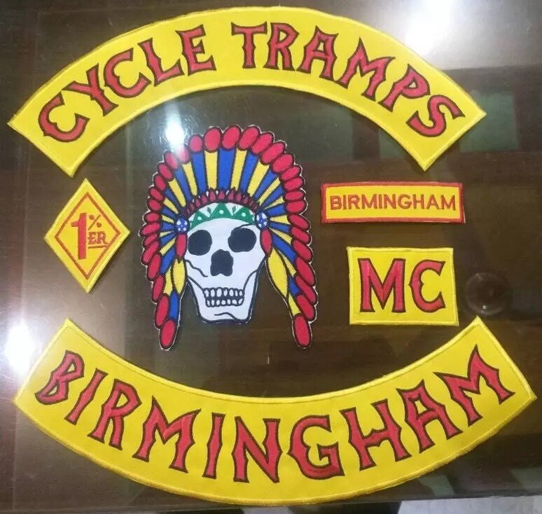Cycle Tramps mc Birmingham 35cm iron on embroidered set