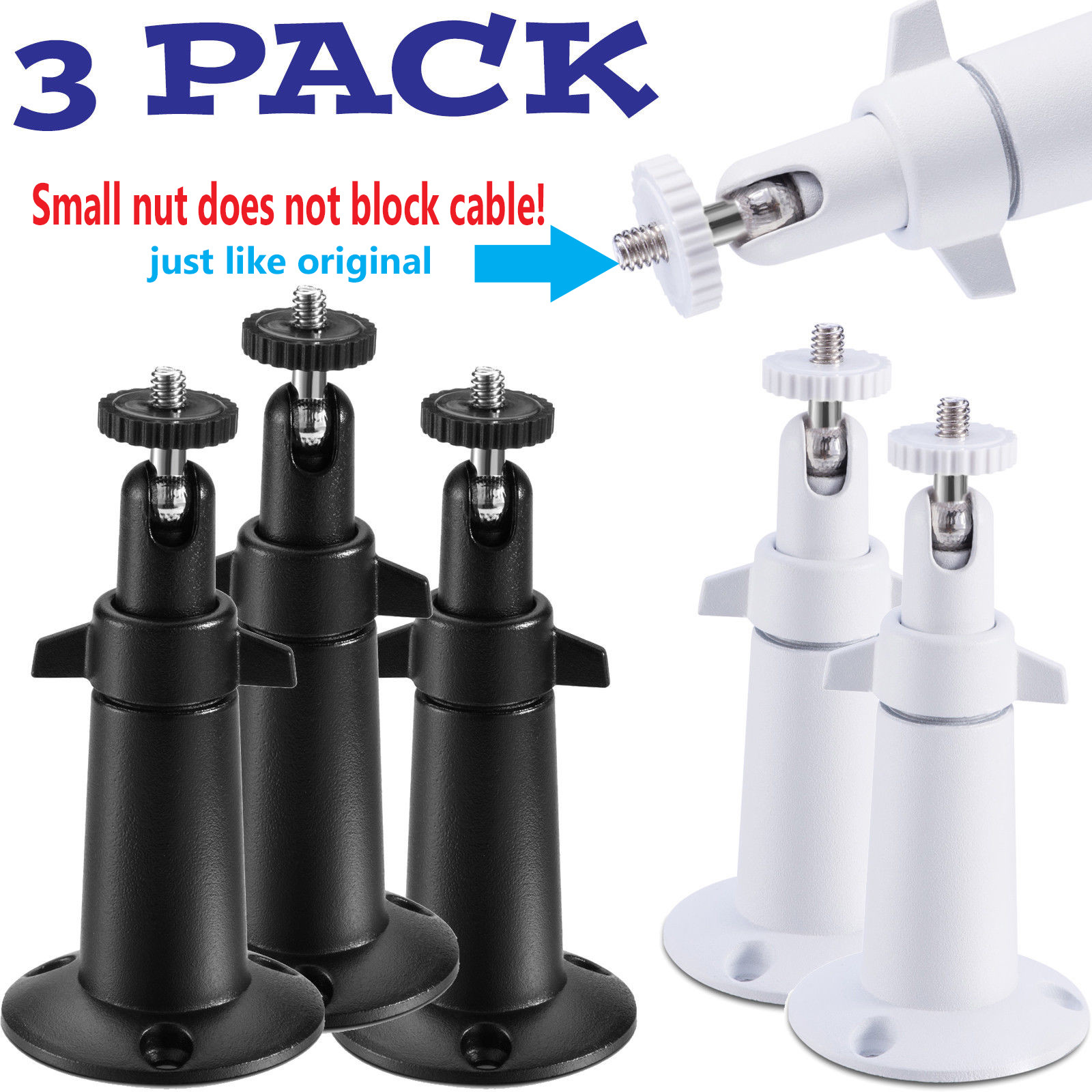 3 Pack Security Wall Mount for Arlo or Pro Camera Adjustable Indoor Outdoor Cam