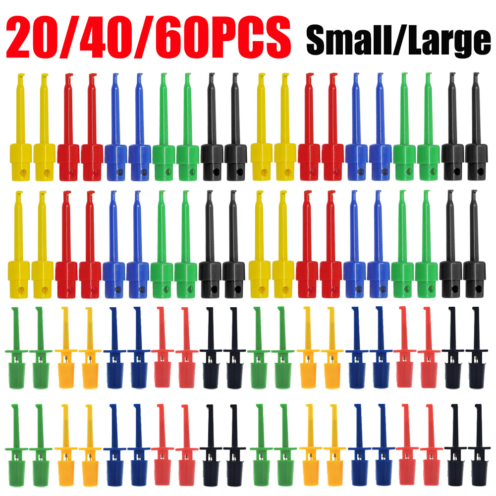 LOT Small/Length Hook Clip Mini Grabber Test Probe Lead Wire Kit For Multimeter
