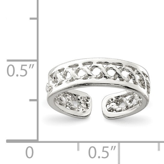 Sterling Silver Twist Open Toe Ring