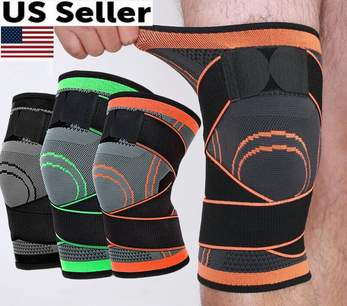 3D Weaving Knee Brace Breathable Sleeve Support Running Leg Jogging Sport S-XXXL