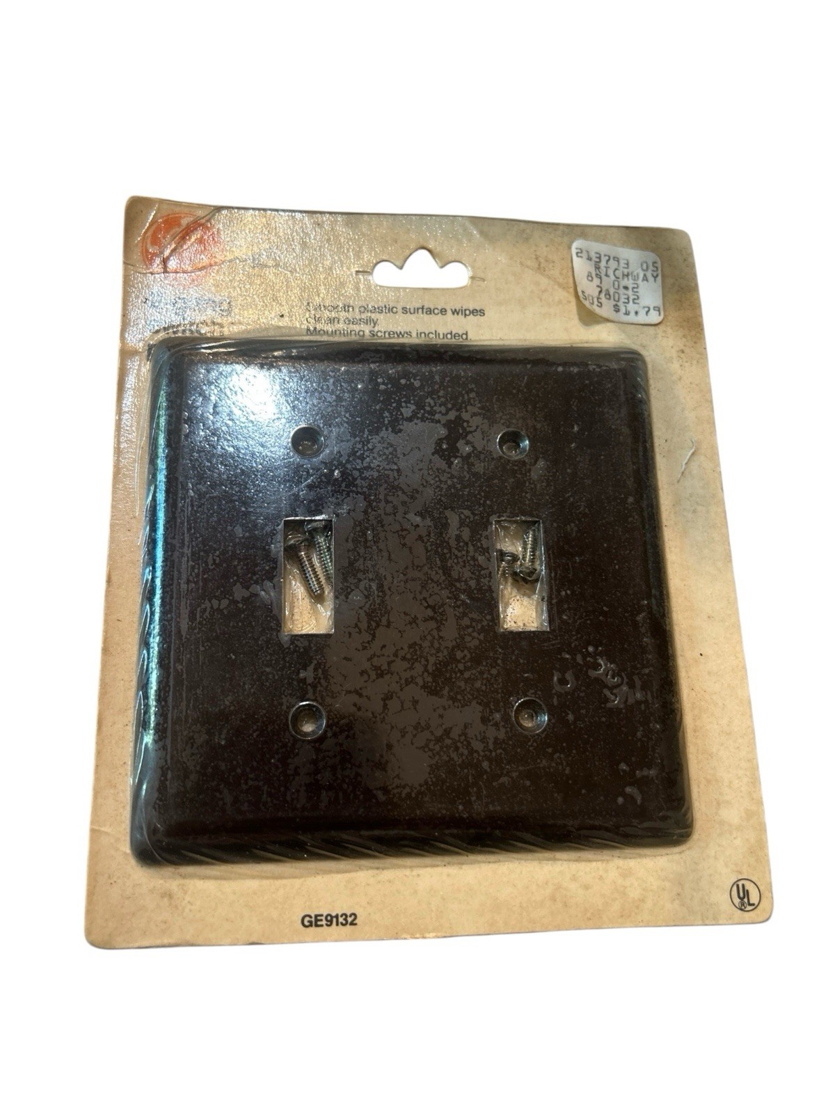 GE Vintage Brown   2 Gang Light Switch Plate Covers Lot Of 6 New But Out Of Pack