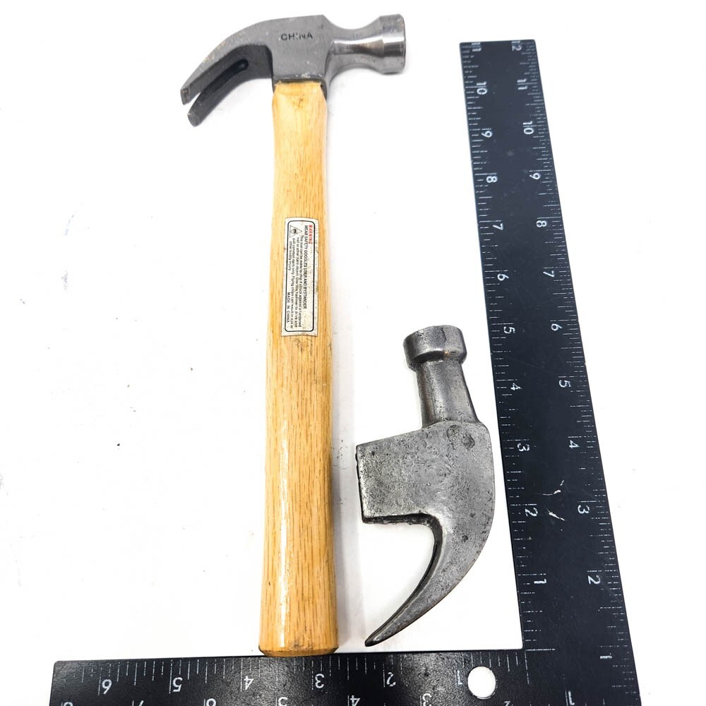 Apollo Curved Claw Hammer, Wood Handle and Replacement Head Set, 2 Pcs