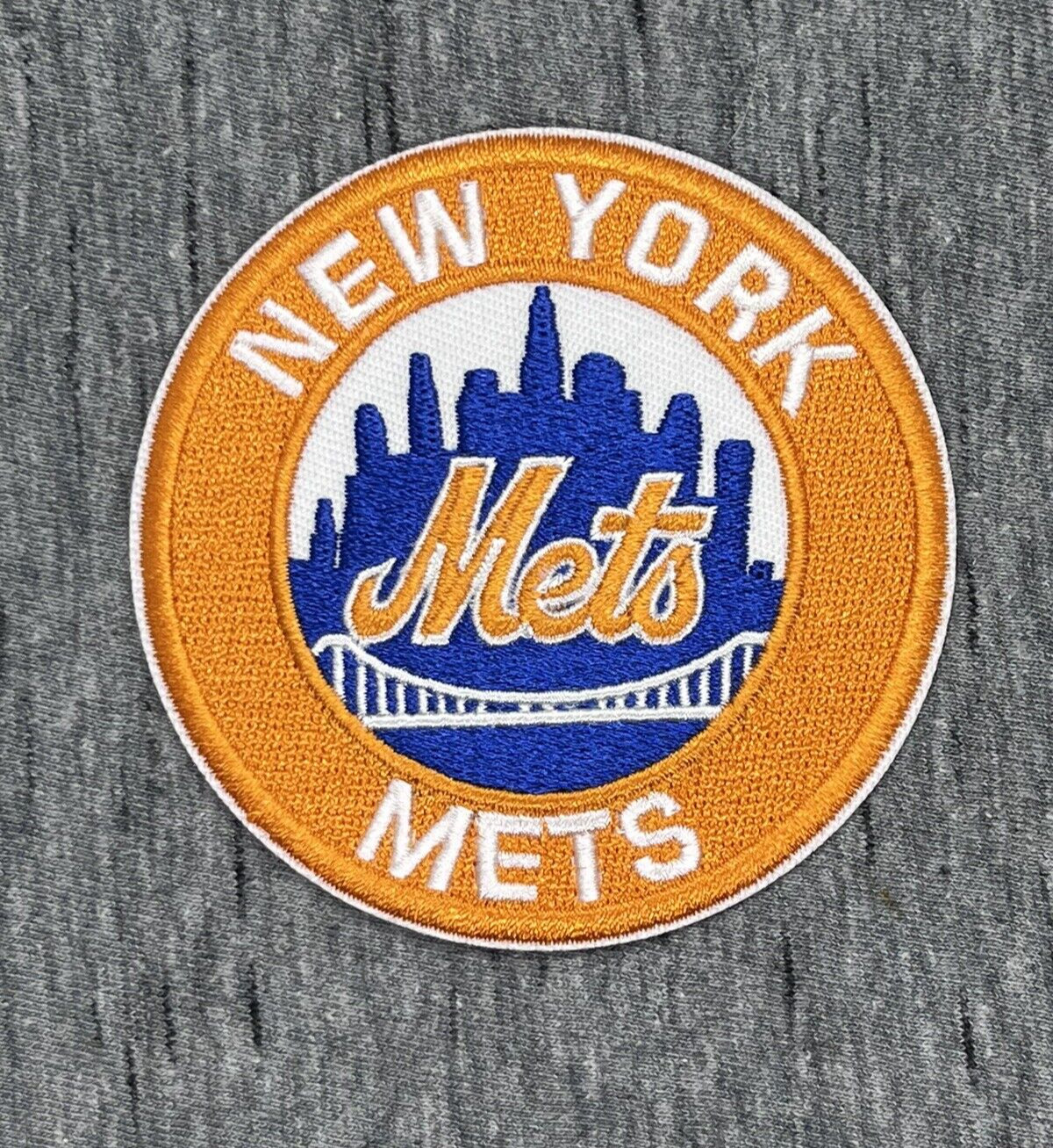 NEW YORK METS EMBROIDERED IRON ON PATCH APPROX. 3.0” DIAMETER - FREE SHIPPING