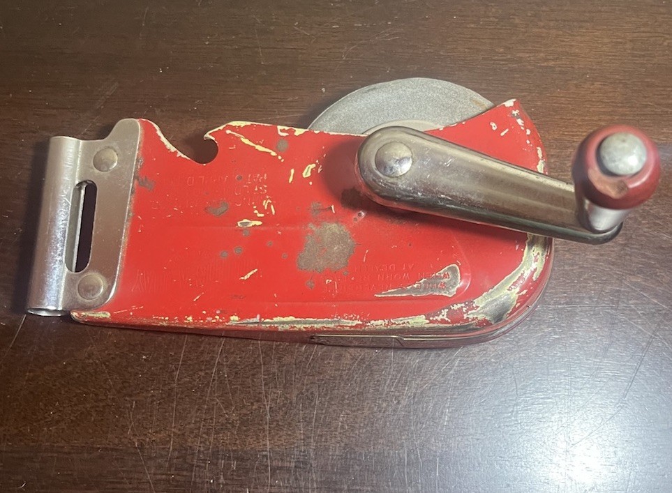 Vintage RED Swing-A-Way Knife Sharpener  With  Wall Mount bracket - USA