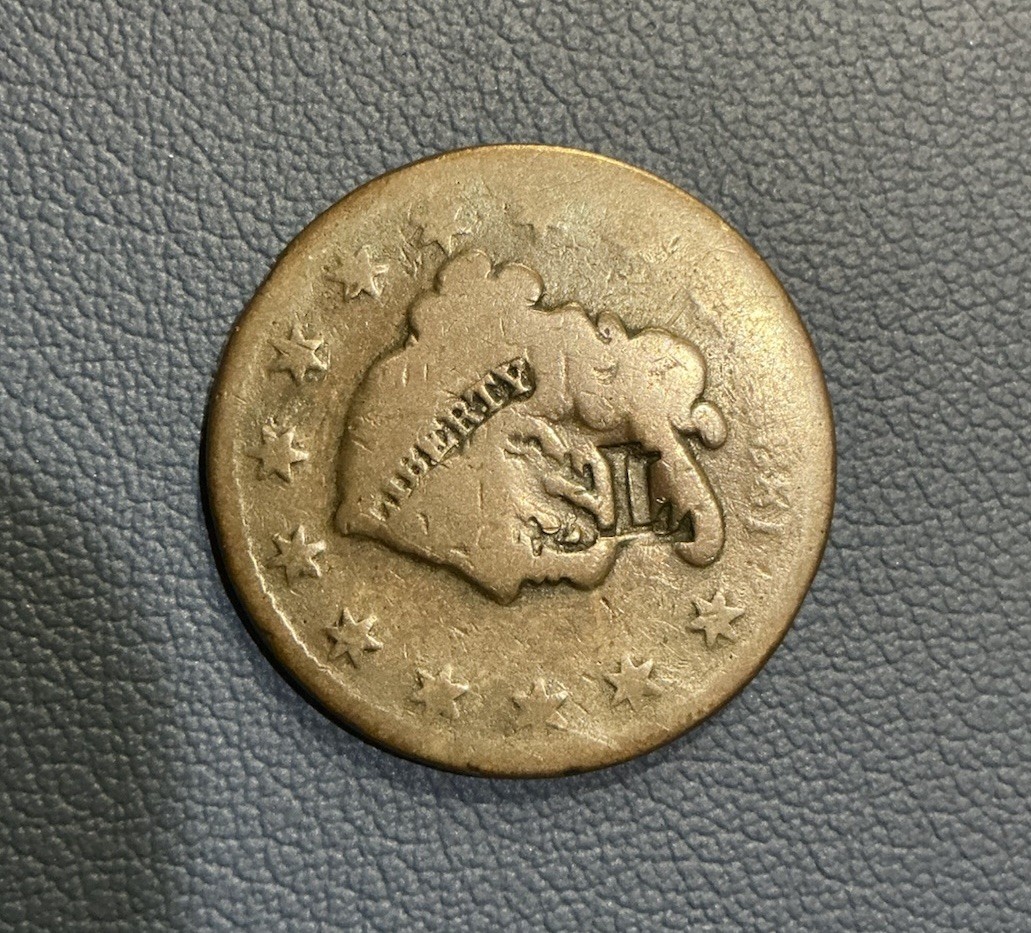 1833 Large Cent – Counter-stamped “S.L” - Unknown Origin Stamped