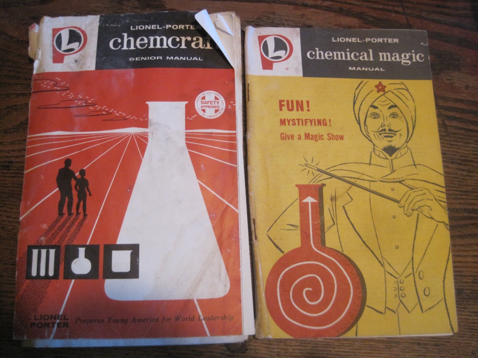 1950 LIONEL-PORTER CHEMCRAFT SENIOR Manual/CHEMICAL MAGIC LOT OF 2 PBK