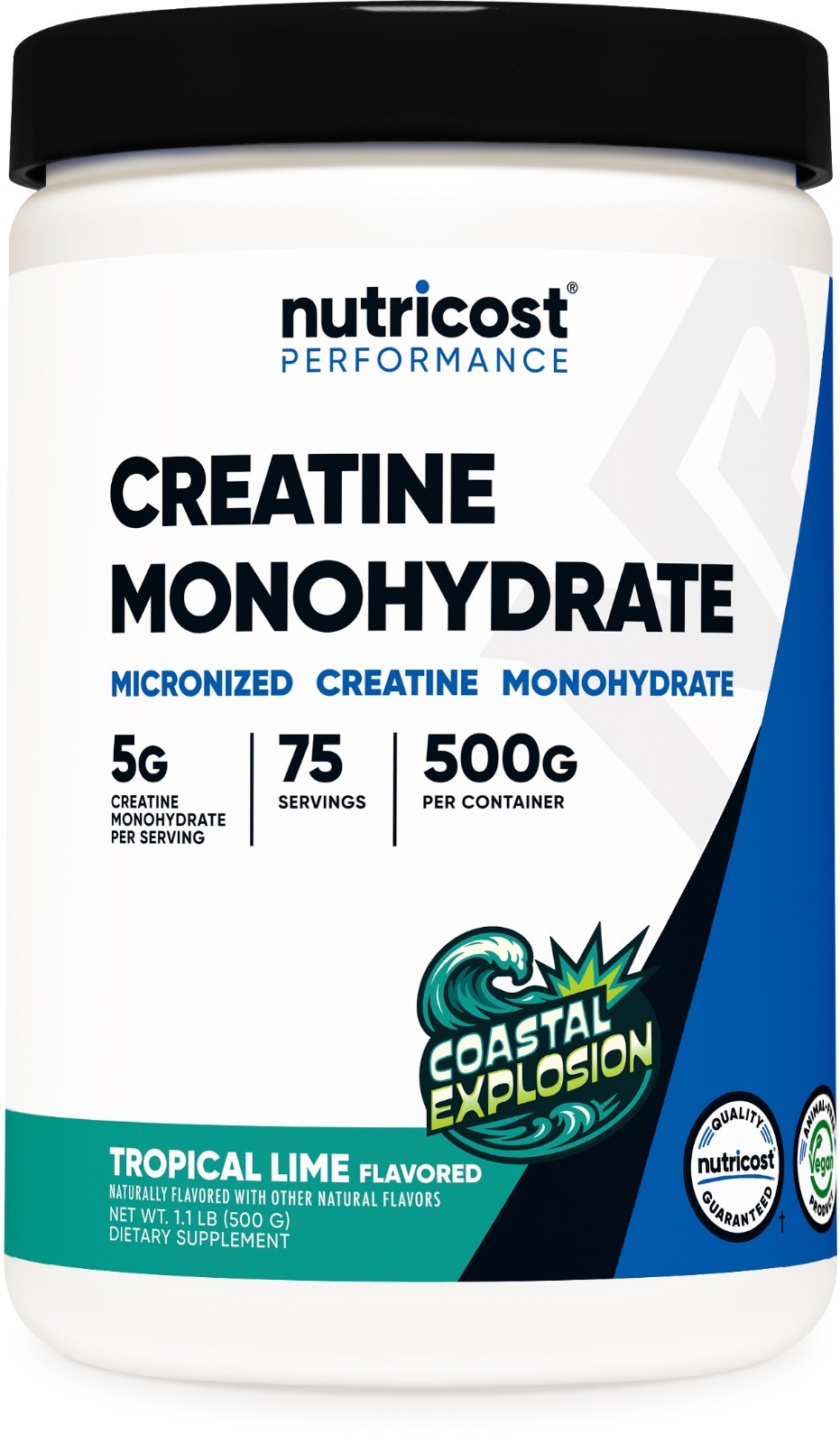 Nutricost Creatine Monohydrate Powder (Coastal Explosion, 500 Gram) - Micronized