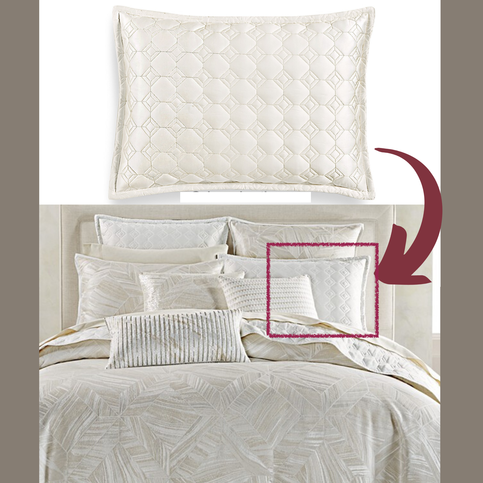 NEW $120 [ 1 Standard ] Quilted Pillow Sham for Hotel Collection Alabastar #119