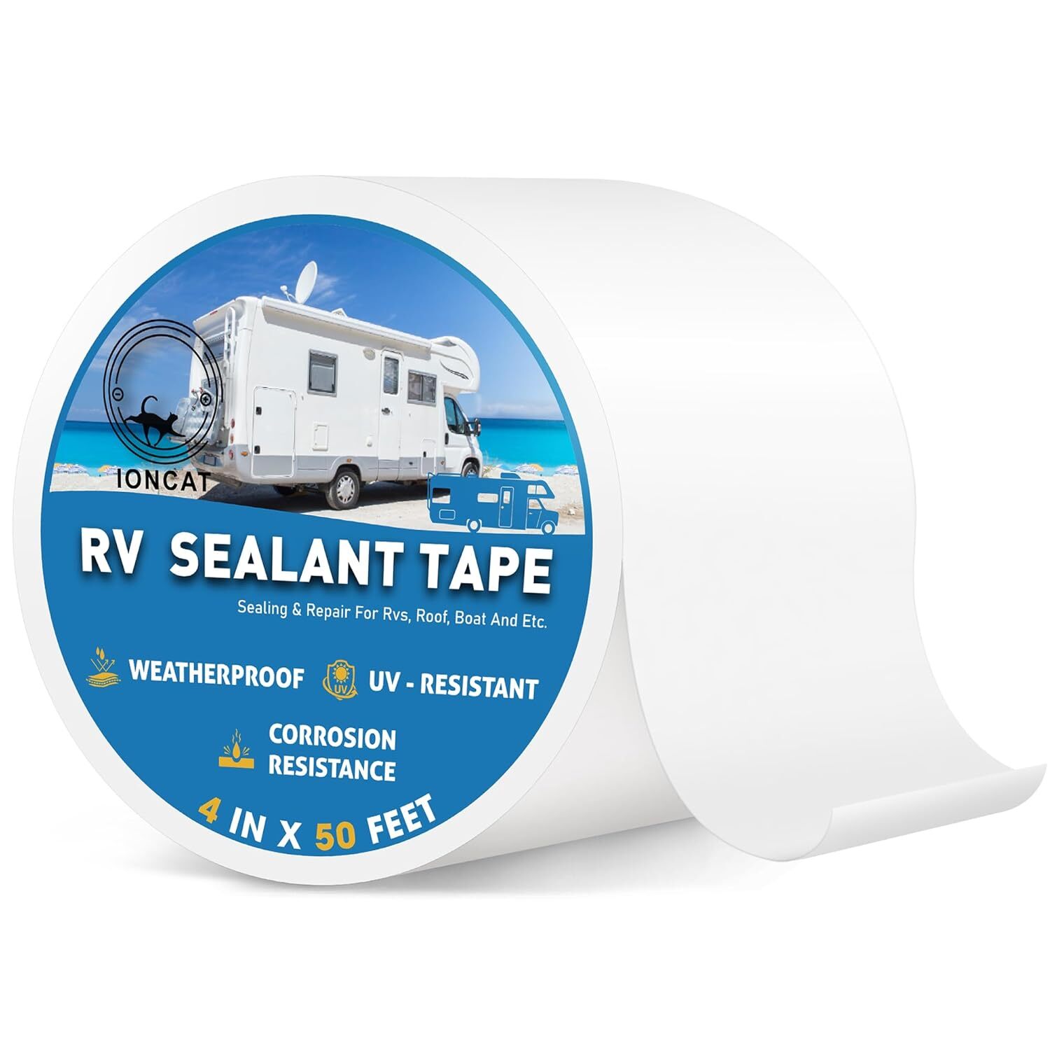 RV Roof Sealant Tape 4 Inch X 50 Feet RV Repair Tape for Camper Trailer Boat UV