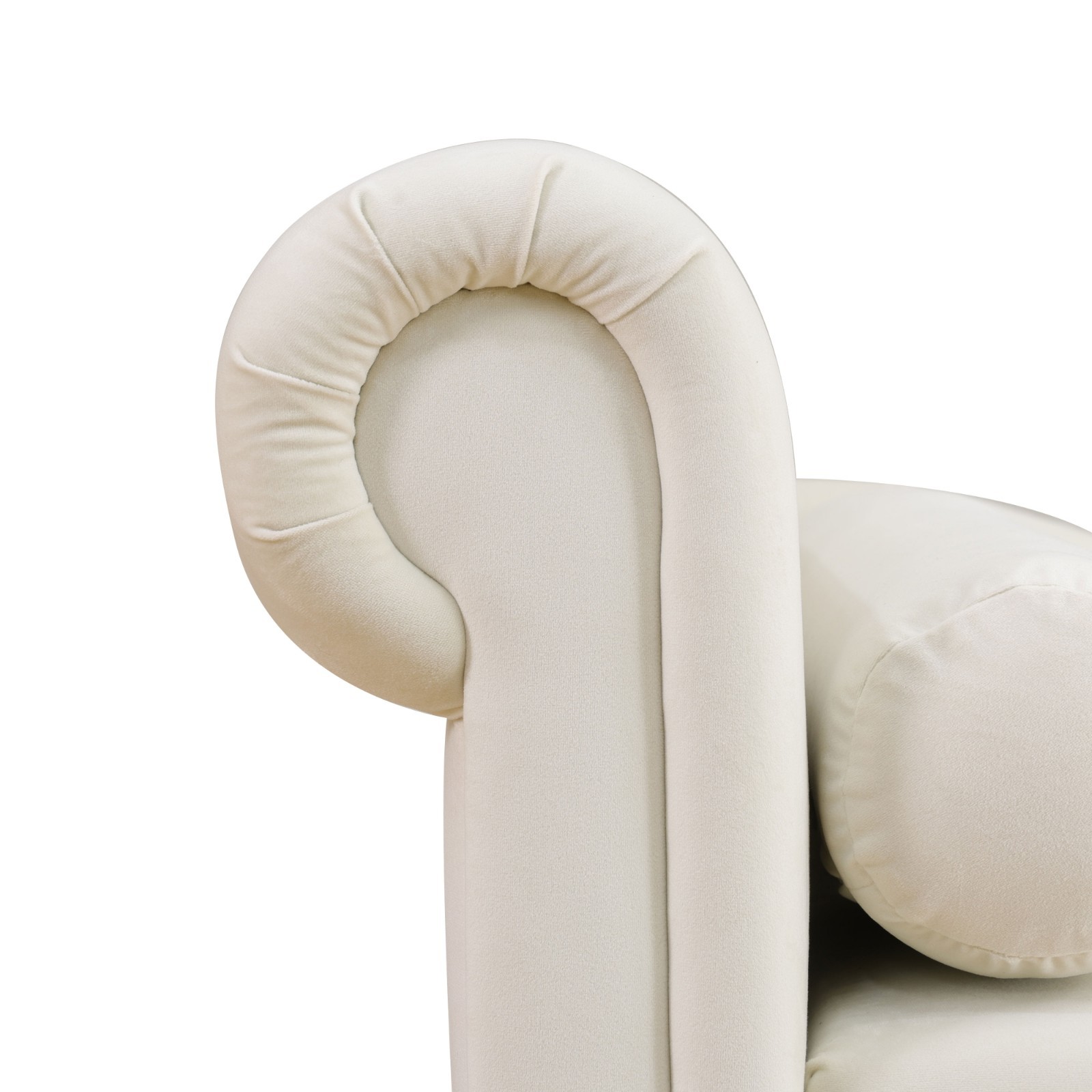 White Fluffy Fabric Living Room Lounger
