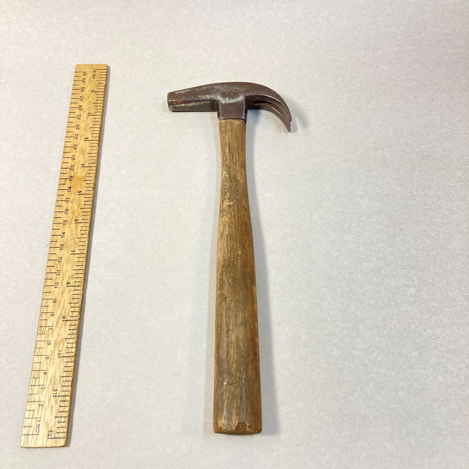 Vintage Farriers Hammer Square Face Curved Claw Head 11" Wood Handle